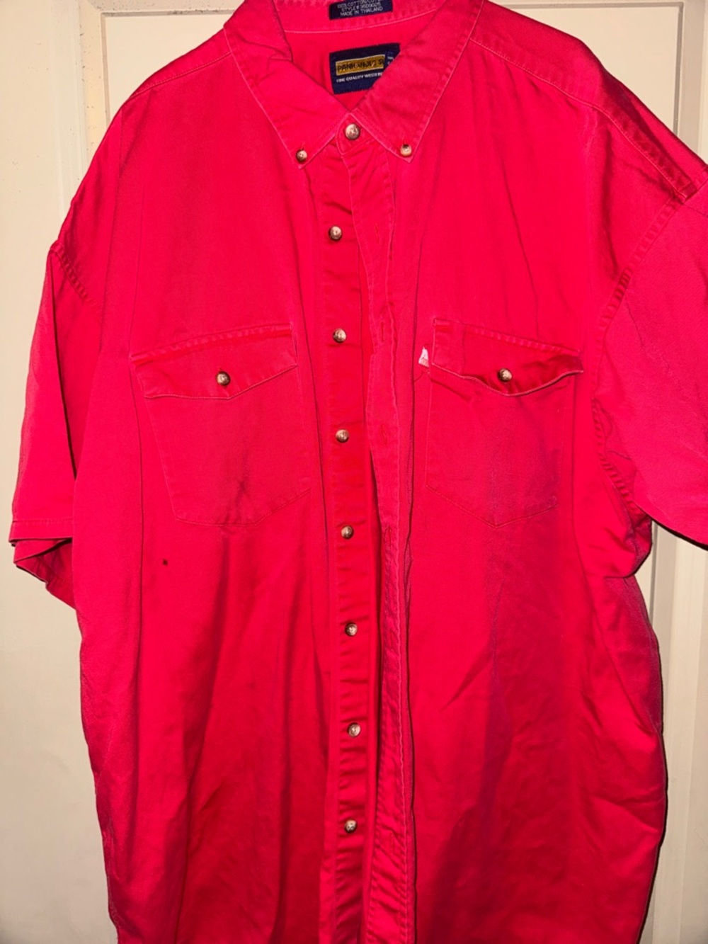 Panhandle Slim Red Short-Sleeve Button-Down Shirt